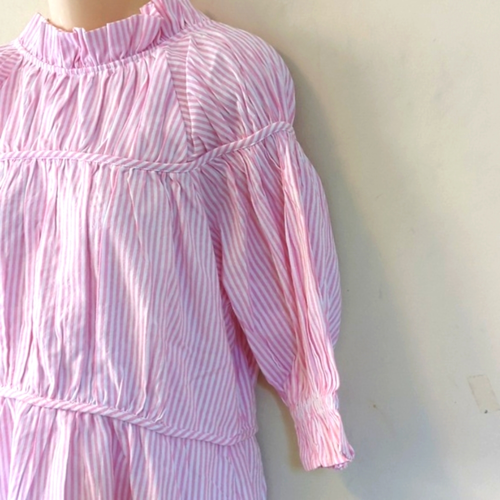 Elegant Pink Striped Mini Dress - Picture 8 of 16